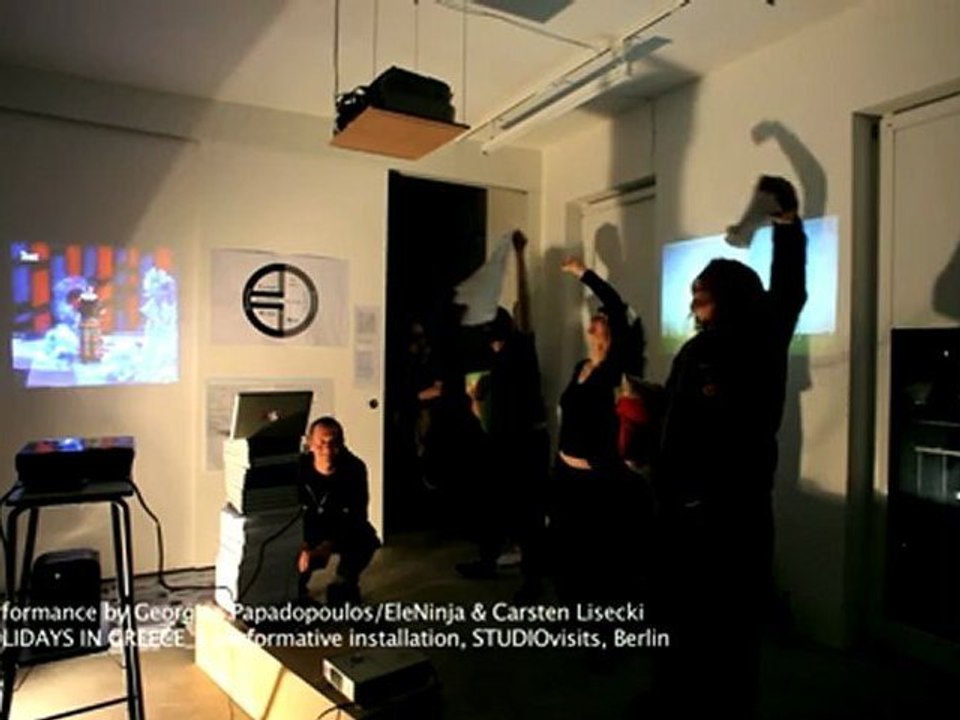 G. Papadopoulos / EleNinja / C. Lisecki _ performance at STUDIOvisits Berlin, May 2012