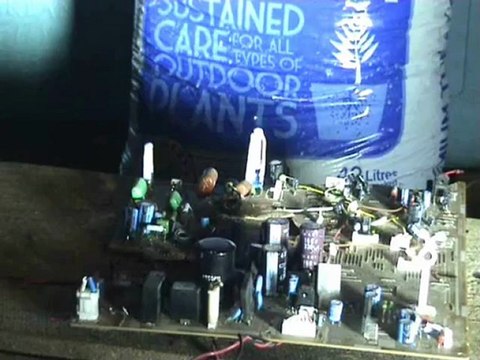 a few capacitors venting and a speaker