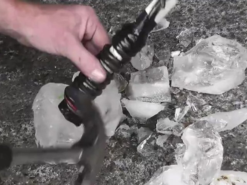 Coiled lead in ice