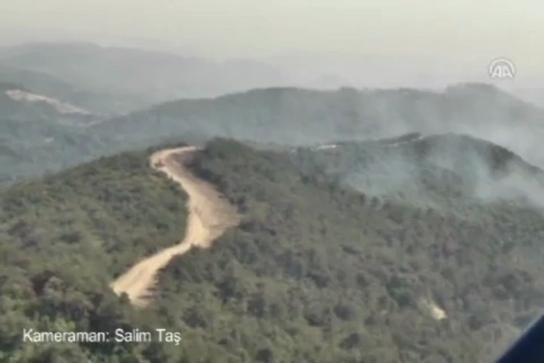 AA sınırdaki yangını görüntüledi