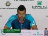 Roland-Garros, 1/4 de finale - Tsonga : 