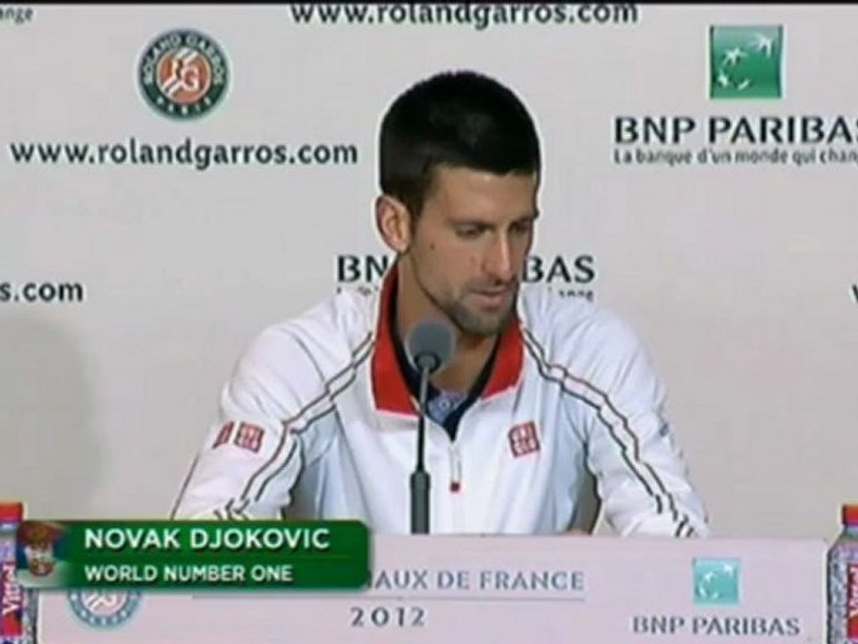 Roland-Garros, 1/4 de finale - Djokovic : "Si Tsonga avait gagné, il l'aurait mérité"