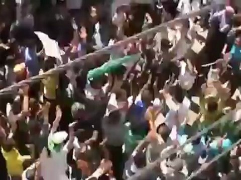 Syria فري برس إدلب كنيسة نخلة مظاهرة حاشدة رداًعلى خطاب المجرم 4 6 2012 Idlib