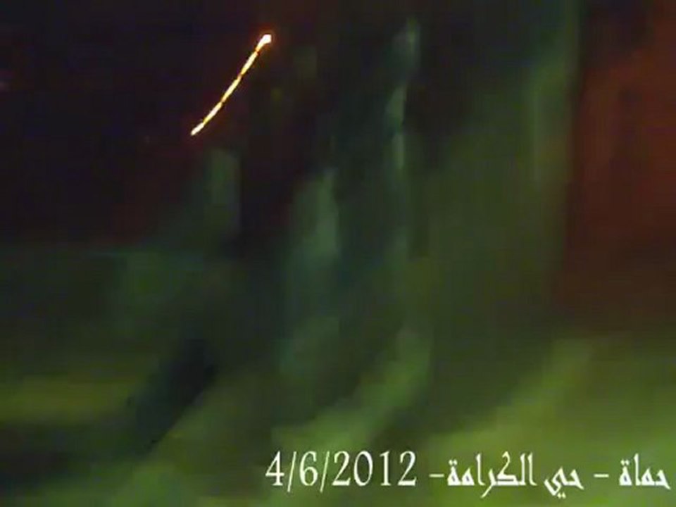 Syria فري برس حماة المحتلة مظاهرة حي الكرامة  4 6 2012 Hama