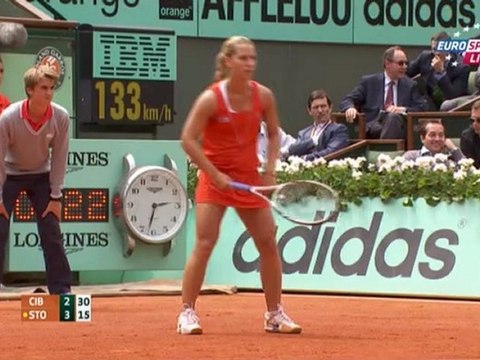 Tennis. 2012.06.05. Roland Garros 2012. Quarterfinal. Cibulkova - Stosur. [rgfootball.net] 1-st set
