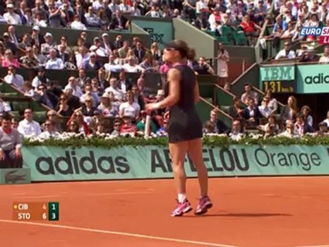 Tennis. 2012.06.05. Roland Garros 2012. Quarterfinal. Cibulkova - Stosur. [rgfootball.net] 2-nd set