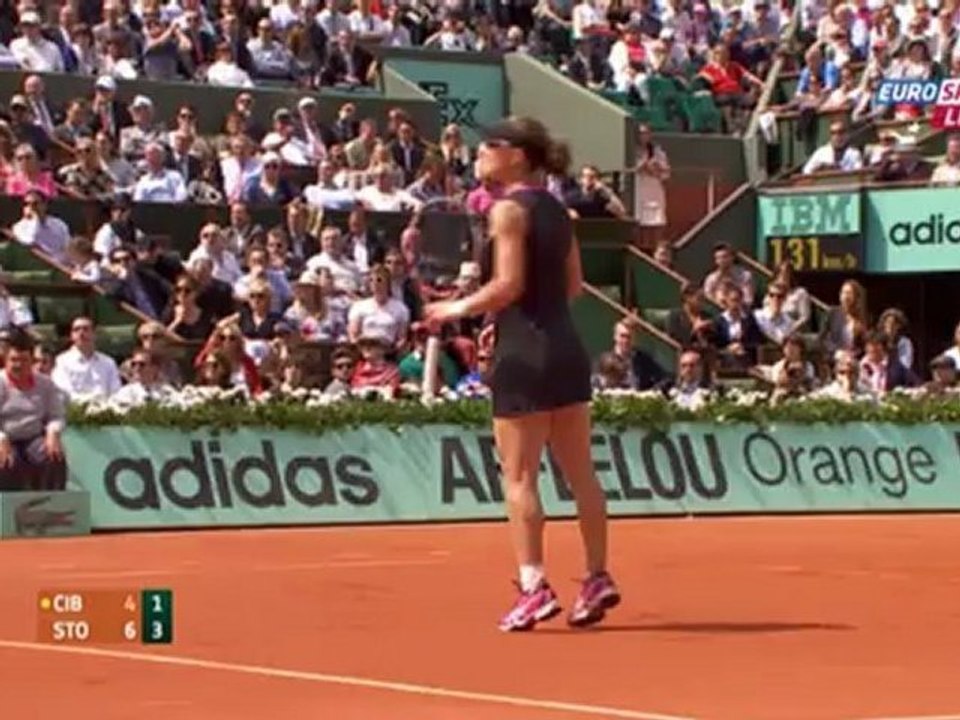 Tennis. 2012.06.05. Roland Garros 2012. Quarterfinal. Cibulkova - Stosur. [rgfootball.net] 2-nd set