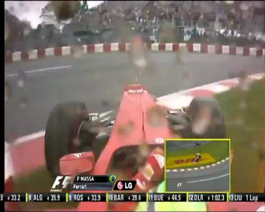 Adelantamiento de Massa a Kobayashi en linea de meta - Canadá 2011