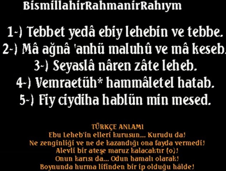Tebbet (Leheb) Süresi