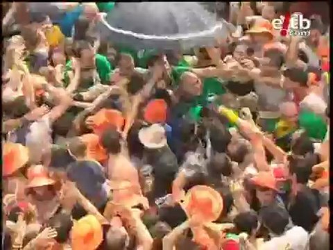 Fiestas. La bajada de Celedón, en Vitoria-Gasteiz