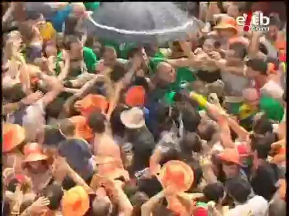 Fiestas. La bajada de Celedón, en Vitoria-Gasteiz