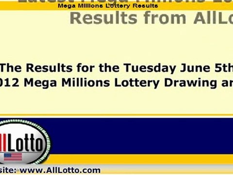 Mega Millions Lottery Drawing Results for June 5, 2012