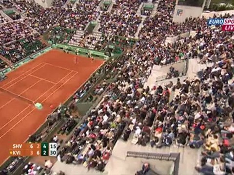 Tennis. 2012.06.06. Roland Garros 2012. Quarterfinal. Yaroslava Shvedova - Petra Kvitova. 3-rd set