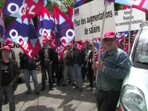 2012-06-04 - OGBL - Piquet devant Luxguard à Bascharage (Luxembourg)