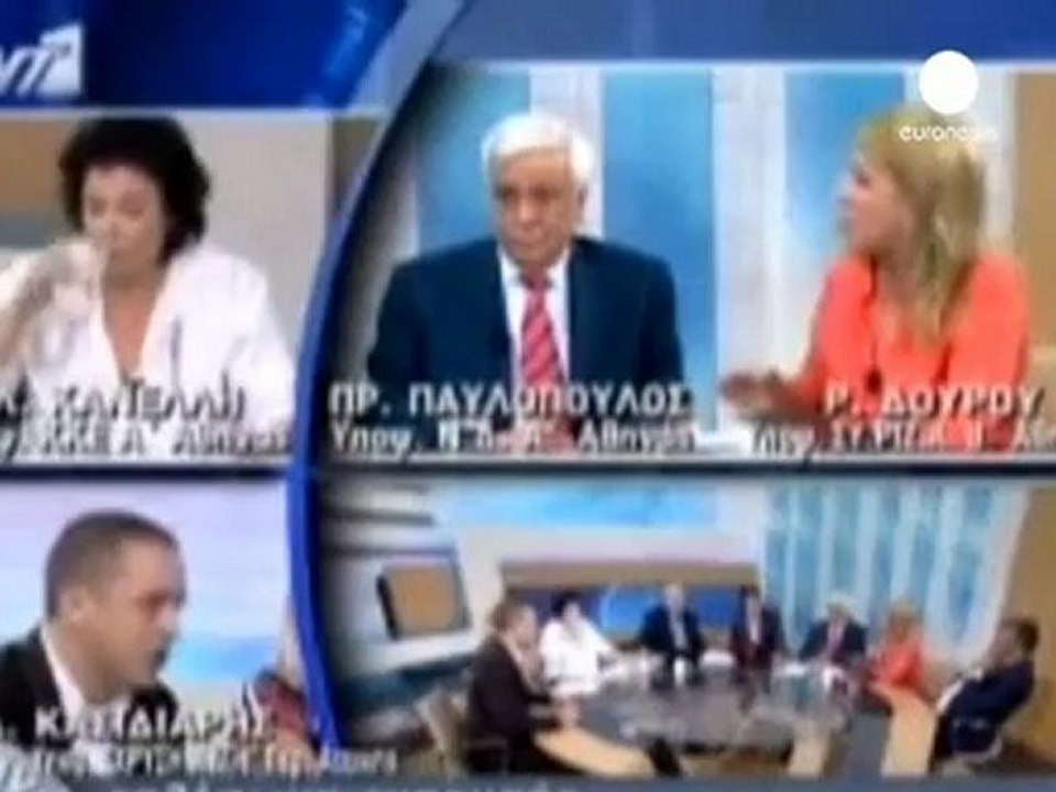 Greece Communist party deputy slapped on live TV