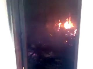 Syria فري برس حماة المحتلة كفرزيتا جانب من الحرق الممنهج للمنازل 6 6 2012 Hama