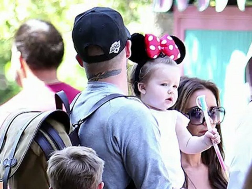 Harper Wears Minnie Mouse Ears in David Beckham...