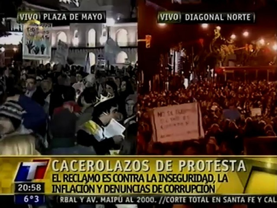 Cacerolazo contra la política de Cristina Fernández en Argentina