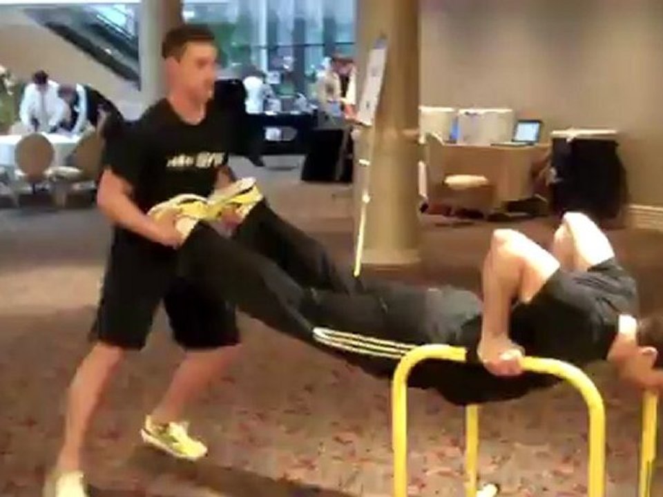 EQUALIZER™ Dip to Pushup Combo with partner