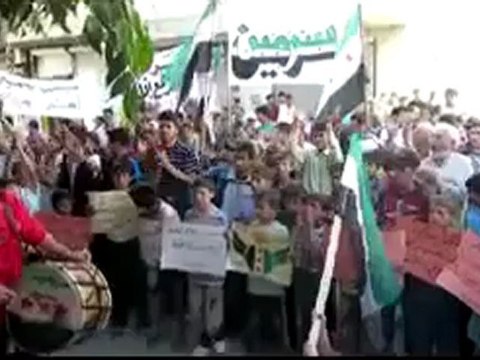 Syria فري برس ادلب سرمين مظاهرة حاشدة بعد صلاة العصر نصرة لشهداء 7 6 2012 ج2 Idlib