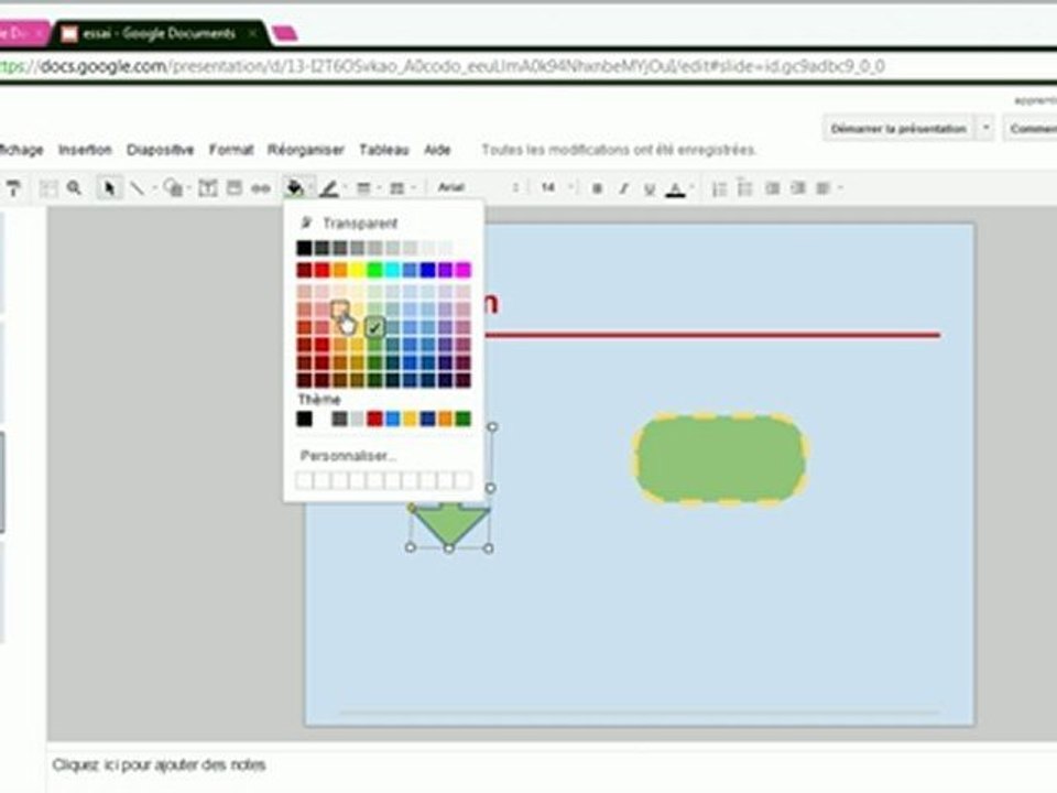 Objet de dessin - Google Docs