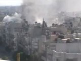 Syria فري برس حمص الخالدية لحظة سقوط الصواريخ 8 6 2012  Homs
