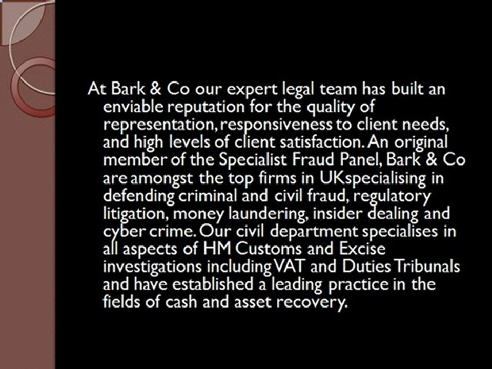 Welcome To Bark & Co Solicitors