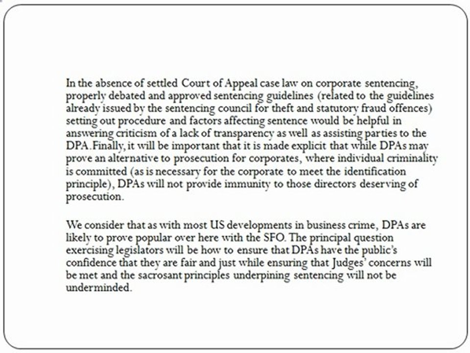 Deferred Prosecution Agreements