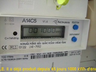 Le garage photovoltaïque OPALE résidentiel franchit les 1000 kWh