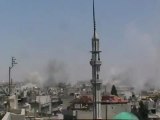Syria فري برس هام حمص القديمة قصف عنيف لحظة سقوط الصواريخ 9 6 2012 Homs