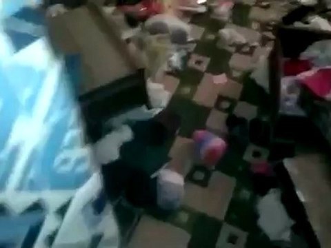 Syria فري برس ريف دمشق اصلاحات بشار تحطيم وتكسير المنازل في المقيليبة 8 6 2012 Damascus