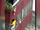 Chinese Kid Dangles From Balcony Video