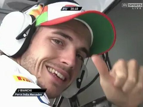 Jules Bianchi at the pit wall during the 2012 F1 Canadian GP FP1
