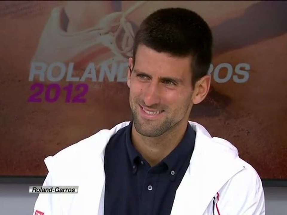 ROLAND GARROS 2012 - Interview Novak DJOKOVIC - Samedi 9 juin