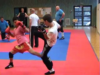 savate boxe française du mont-blanc   : atelier technique gant bleu B.F