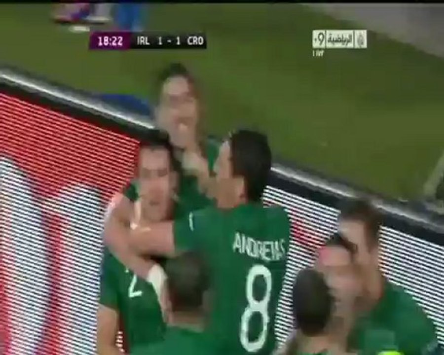 الهدف الأول لايرلندا  أمام كرواتيا