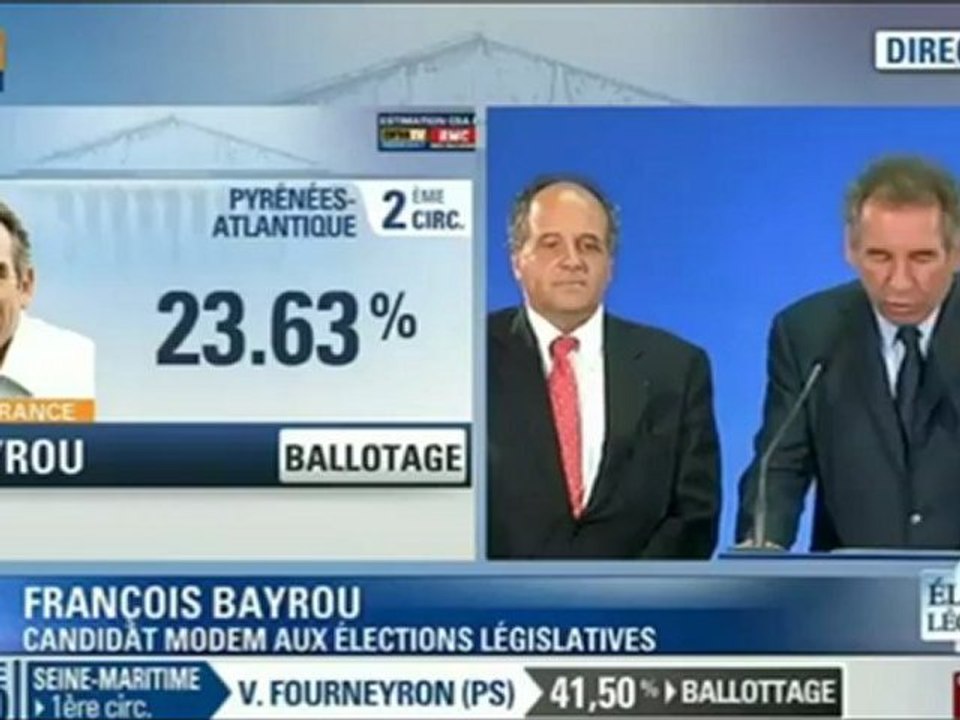 Réaction de François Bayrou - Législatives 2012