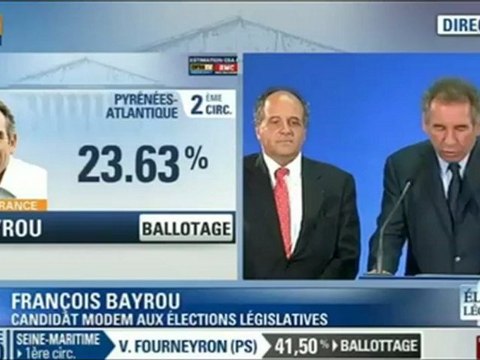 Réaction de François Bayrou - Législatives 2012