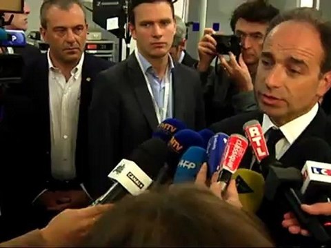 soirée Législatives 1er tour -arrivée de Jean-François COPÉ au siège de l'UMP