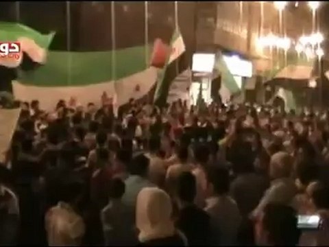 Syria فري برس ريف دمشق مظاهرة مسائية رغم القصف دوما 9 6 2012 ج1 Damascus
