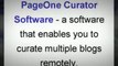 PageOne Curator Software - Your Answer To Content Curation