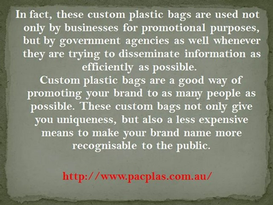 Customise Your Plastic Bags for Promotional Purposes