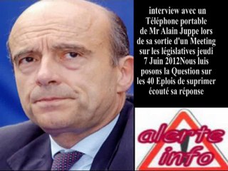 rencontre à la sortie d'un Meeting Mr Alain Juppe interview avec un portable