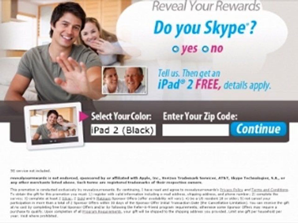 Win a FREE apple ipad 2 by simple skype survey