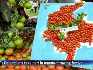 Colombia holds tomato fight for 'Tomatina' festival