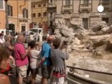 Rome's Trevi Fountain shows signs of age