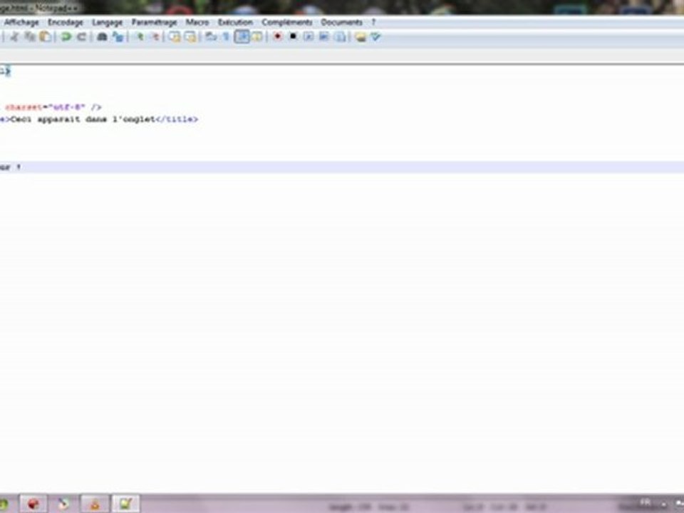 Tuto HTML / CSS | Partie 2 (Bases d'une page HTML)