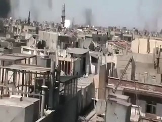 Syria فري برس  حمص القصور  هاون كالمطر واعمدة الدخان  9 6 2012 Homs