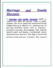 Marriage and family therapist