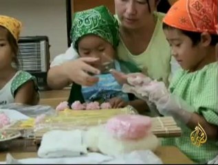 صناعة شرائح السوشي في اليابان